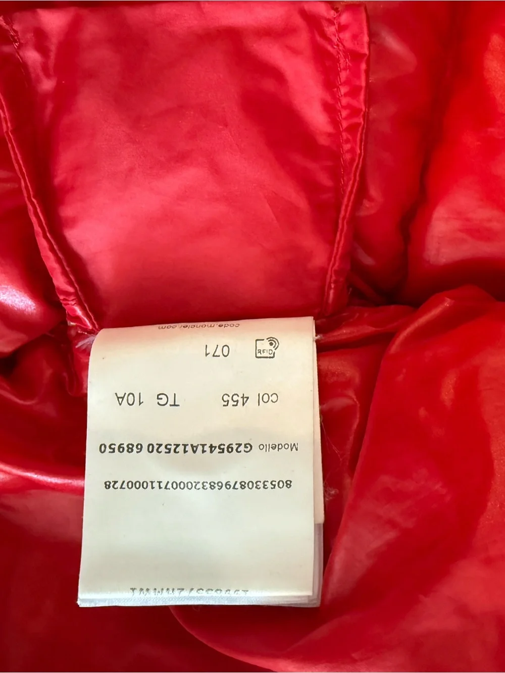 Moncler Kids Bright Red Quilted Puffer Jacket with Hood